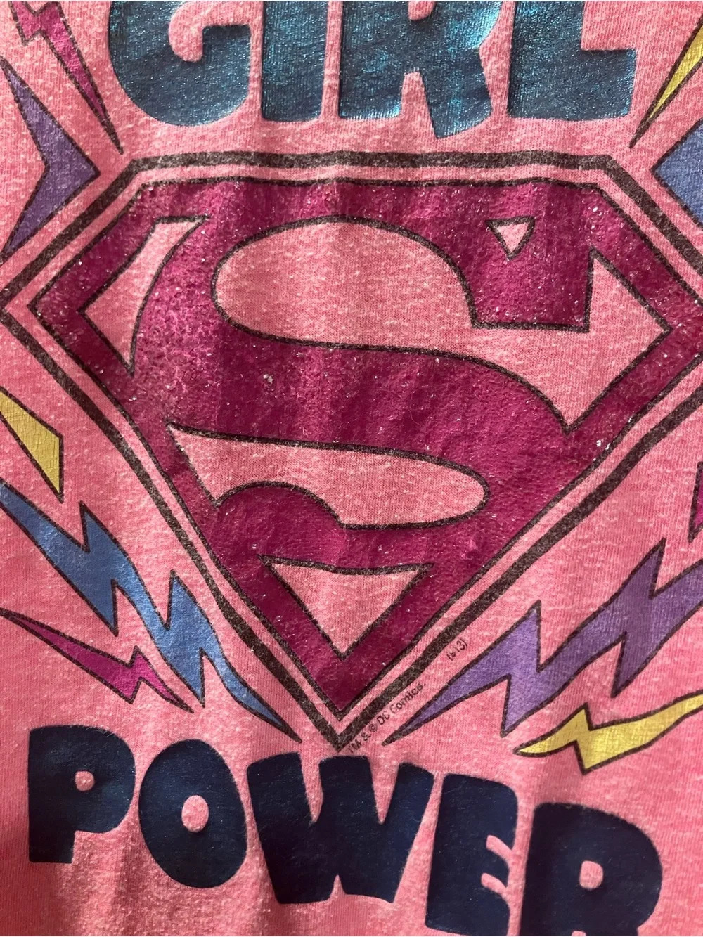 Old Navy Collectabilitees Bright Pink 'Girl Power' Supergirl Graphic Tee